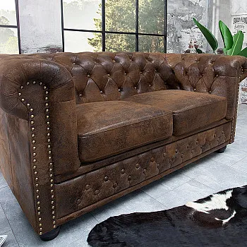 Sedacia súprava 17109 Chesterfield 2-sedenie Antik hnedá