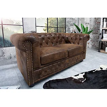 Sedacia súprava 17109 Chesterfield 2-sedenie Antik hnedá