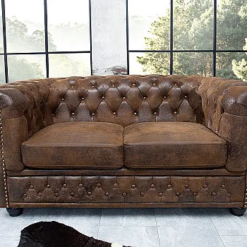 Sedacia súprava 17109 Chesterfield 2-sedenie Antik hnedá