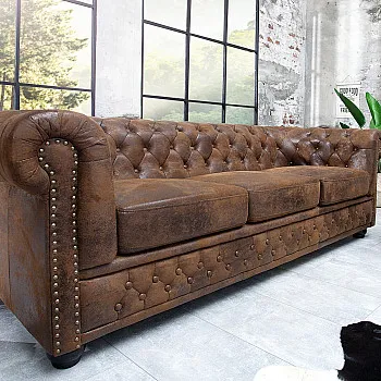 Sedacia súprava 17382 Chesterfield 3-sedenie Antik hnedá