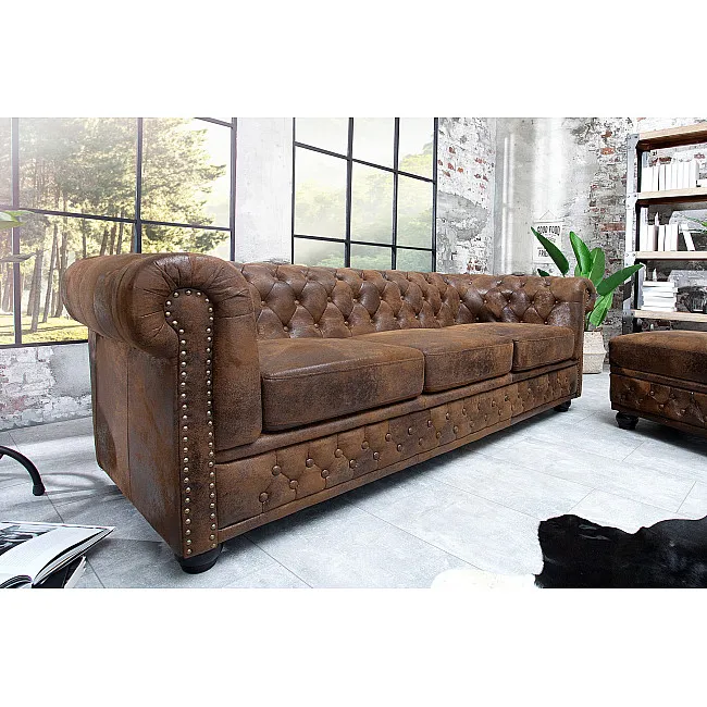Sedacia súprava 17382 Chesterfield 3-sedenie Antik hnedá