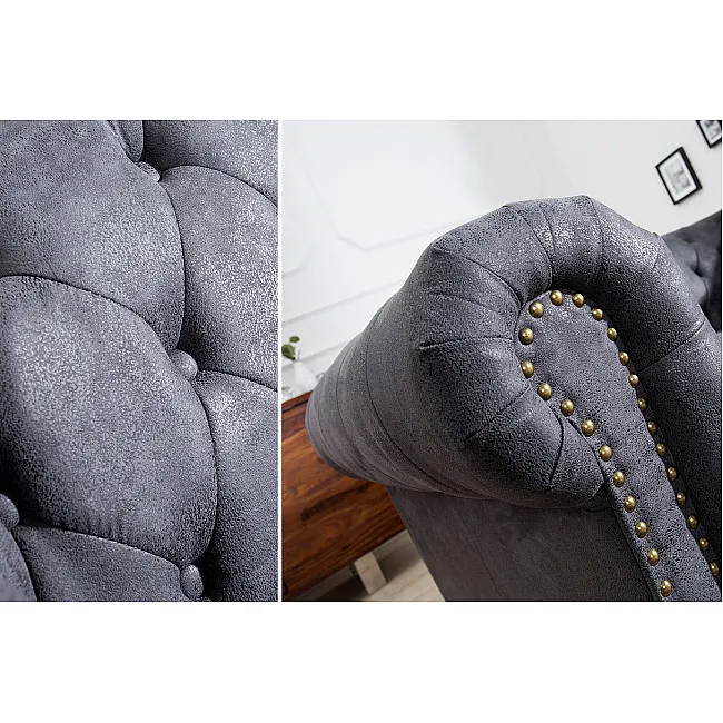 Sedacia súprava 37391 Chesterfield 3-sedenie Antik šedá
