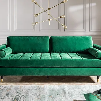 Sedacia súprava 39845 220cm Cozy - Zamat Smaragdovozelená