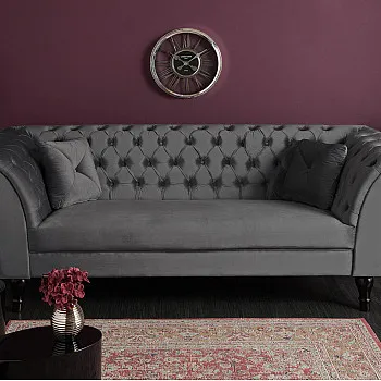Sedacia súprava 40148 225cm Paris - Zamat striebornošedá