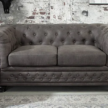 Sedacia súprava 40518 Chesterfield 2-sedenie Vintage Šedá Taupe