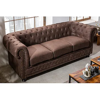Sedacia súprava 40652 Chesterfield 3-sedenie Vintage Hnedá 