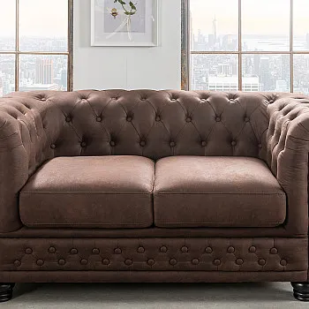 Sedacia súprava 40653 Chesterfield 2-sedenie Vintage Hnedá
