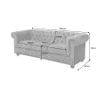 Sedacia súprava 41215 Chesterfield 3-sedenie Zamat Šedá