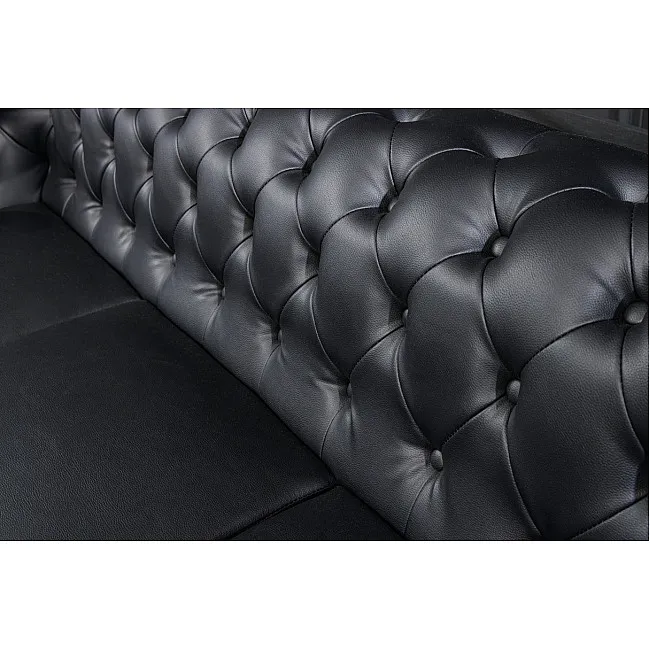 Sedacia súprava 41447 Chesterfield 3-sedenie Antique Čierna