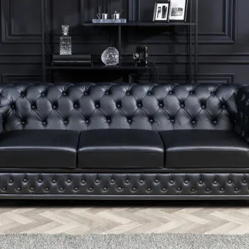 Sedacia súprava 41447 Chesterfield 3-sedenie Antique Čierna