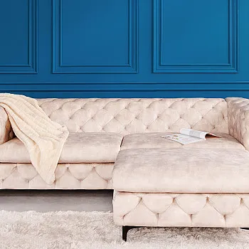 Sedacia súprava 42641 235cm Modern Barock Zamat Champagner