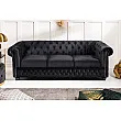 Sedacia súprava 47033 Chesterfield 3-sedenie Zamat Čierna