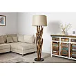 Stojaca lampa 42004 Wild Nature 150cm Béžová-Drevo Teak