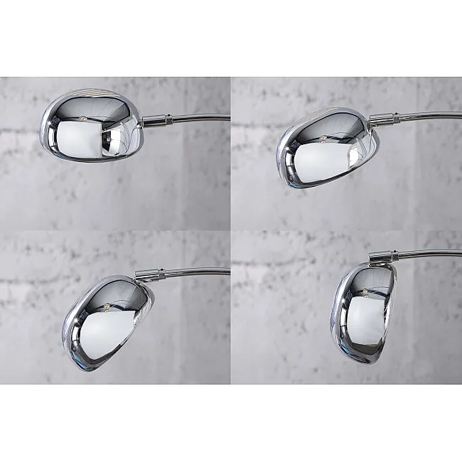Stojaca lampa 7365 Lesklý chróm/Biela