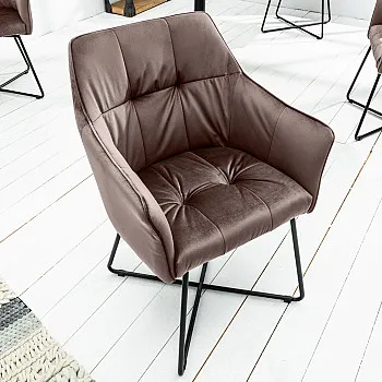 Stolička 42473 Loft Zamat Hnedá