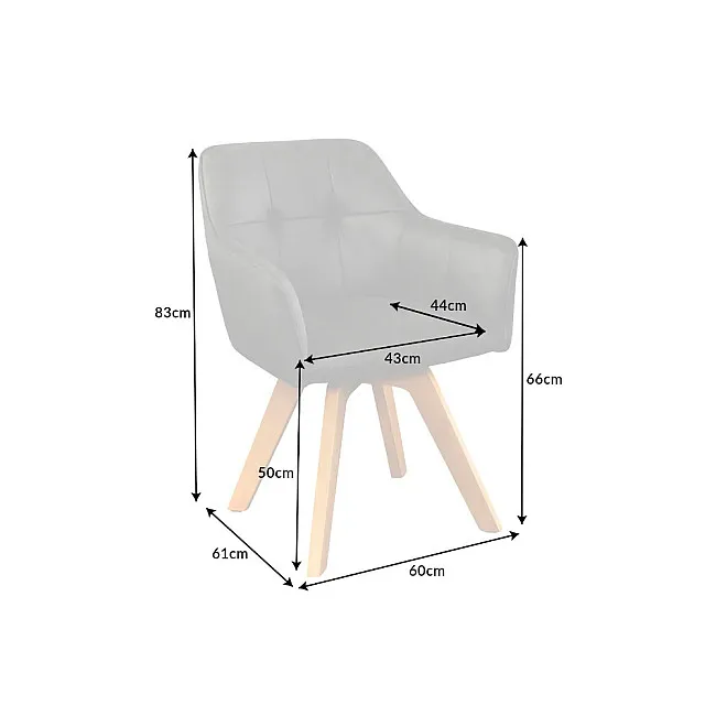 Stolička 42388 Loft Mikrofaser Antik Šedá