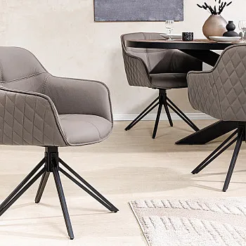 Stolička 45862 Euphoria Taupe kožená - otočná