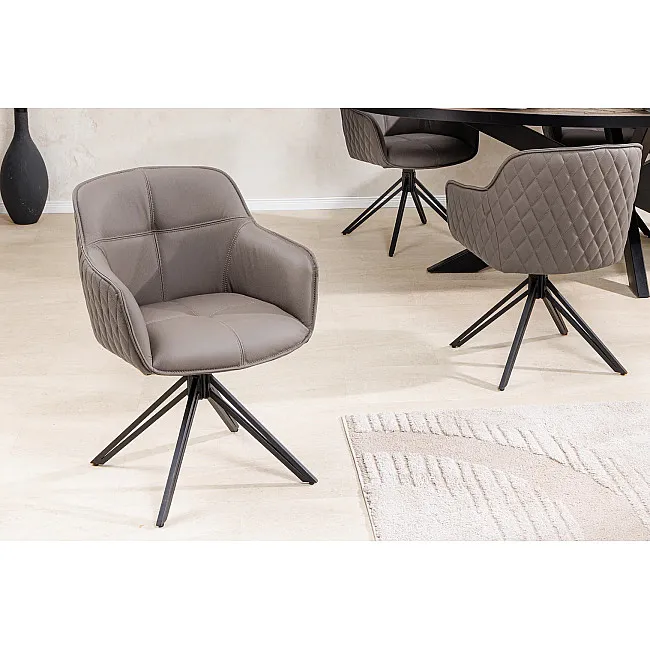 Stolička 45862 Euphoria Taupe kožená - otočná