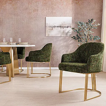 Stolička 45928 Art Living Látka Chenille Zelená