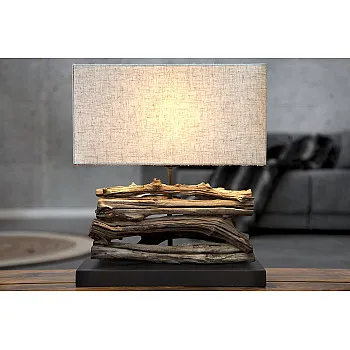 Stolová lampa 19477 Masív drevo/Bežová