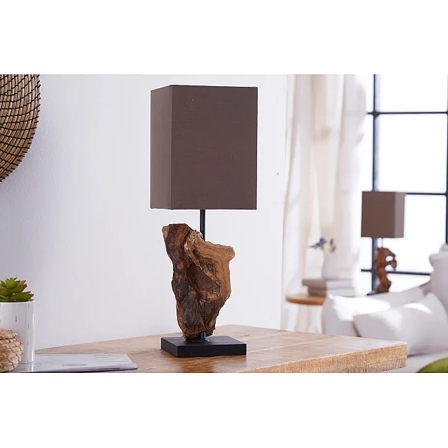 Stolová lampa 19479 Masív drevo Hnedá