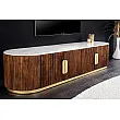 TV-skrinka 45828 Gatsby 170cm Drevo Mango-Biely mramor