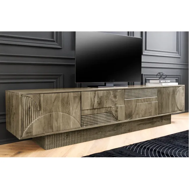 TV-skrinka 46804 Art Deco 200cm Drevo Mango Šedé