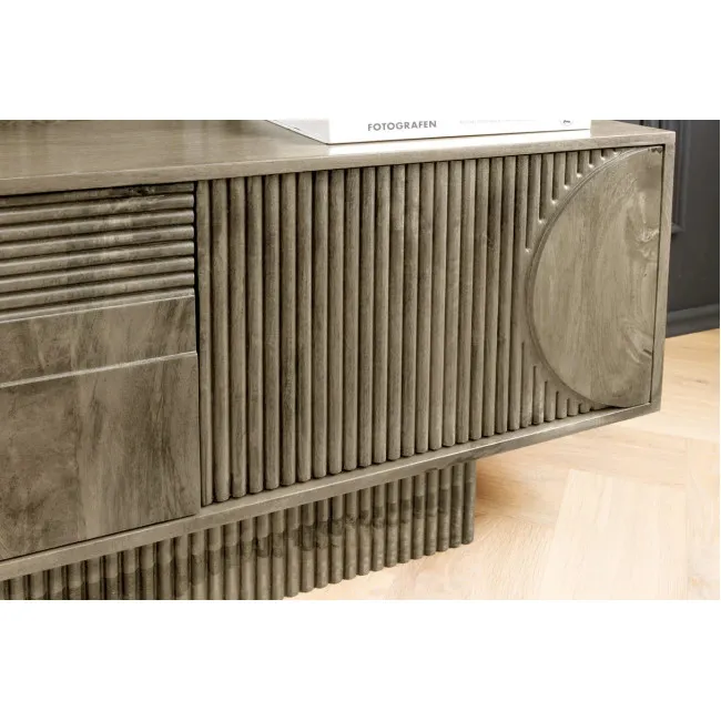 TV-skrinka 46804 Art Deco 200cm Drevo Mango Šedé