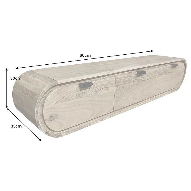 TV-skrinka 47756 Organic 160cm Drevo Acacia