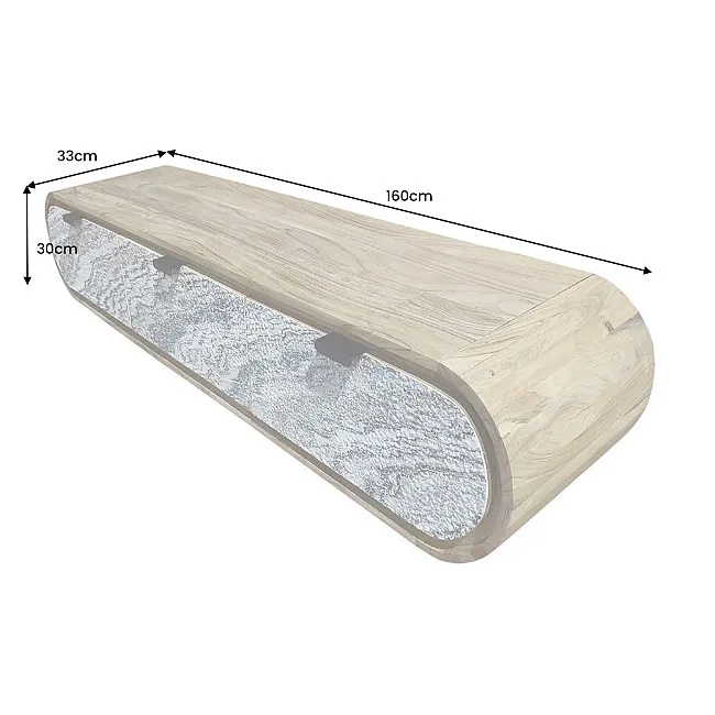 TV-skrinka 47757 Organic 160cm Drevo Acacia