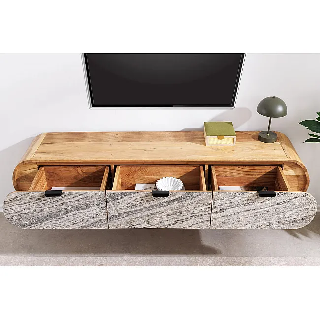 TV-skrinka 47757 Organic 160cm Drevo Acacia
