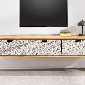 TV-skrinka 47757 Organic 160cm Drevo Acacia