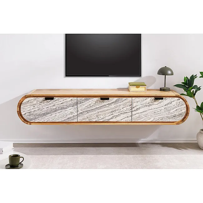 TV-skrinka 47757 Organic 160cm Drevo Acacia