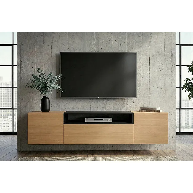 TV-skrinka 47808 Loft 160cm Prírodná Dub Dyha/Čierna