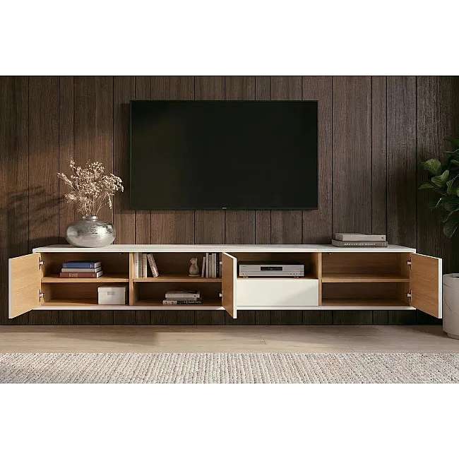 TV-skrinka 47815 Loft 200cm Biela/Prírodná Dub Dyha