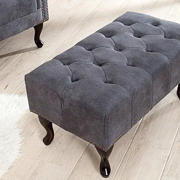 Taburetka 37474 Chesterfield Antik šedá
