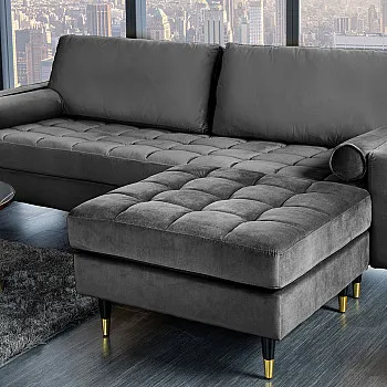 Taburetka 43132 Cozy Zamat Šedá
