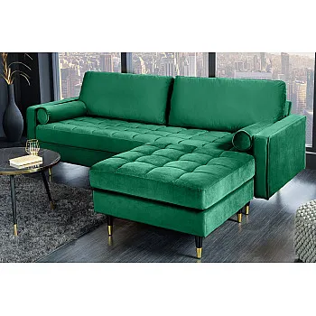 Taburetka 43133 Cozy Zamat Smaragdovozelená