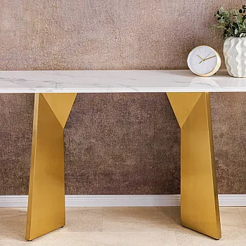 Toaletný stolík/Konzola Luxury - Biely Mramor