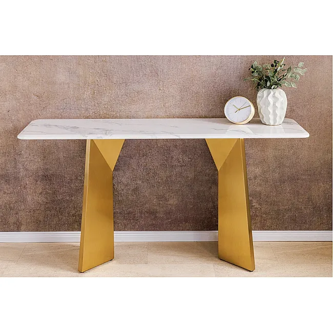 Toaletný stolík/Konzola Luxury - Biely Mramor