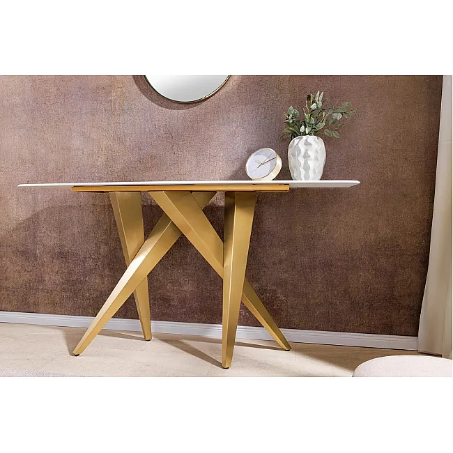 Toaletný stolík/Konzola Art Living - Biely Mramor