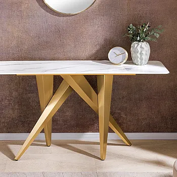 Toaletný stolík/Konzola Art Living - Biely Mramor