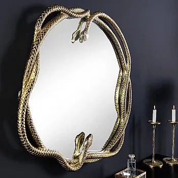 Zrkadlo 45432 Snake Ø80cm Zlaté