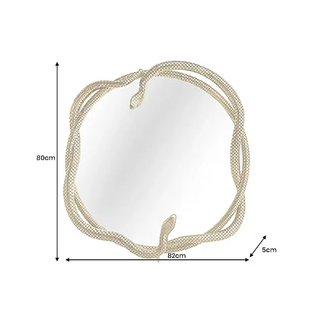 Zrkadlo 45432 Snake Ø80cm Zlaté