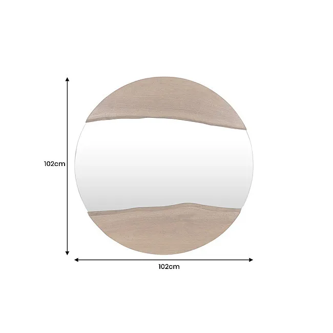 Zrkadlo 46492 Living Edge Ø100cm Drevo Acacia