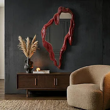 Zrkadlo 48183 Fluidum 77x150cm Červené