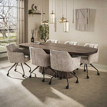 Jedálenský stôl XXL 20-27 Arcadia 240x105cm Drevo Hnedá Acacia