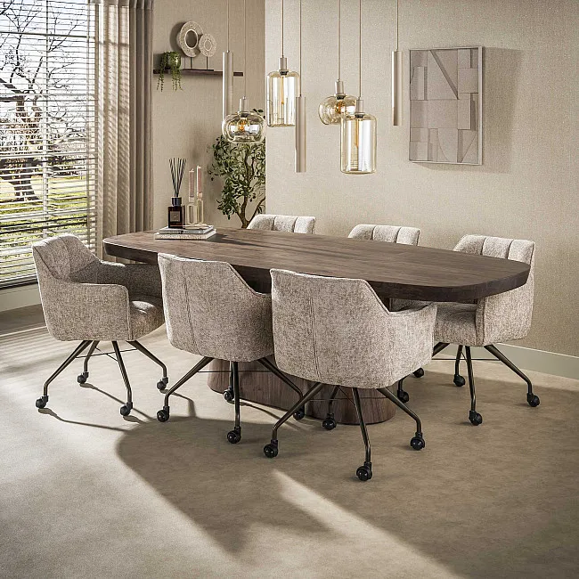 Jedálenský stôl XXL 20-27 Arcadia 240x105cm Drevo Hnedá Acacia