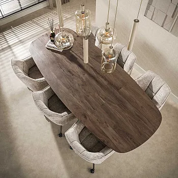 Jedálenský stôl XXL 20-27 Arcadia 240x105cm Drevo Hnedá Acacia
