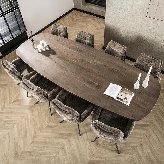Jedálenský stôl XXL 20-28 Arcadia 300x120cm Drevo Hnedá Acacia